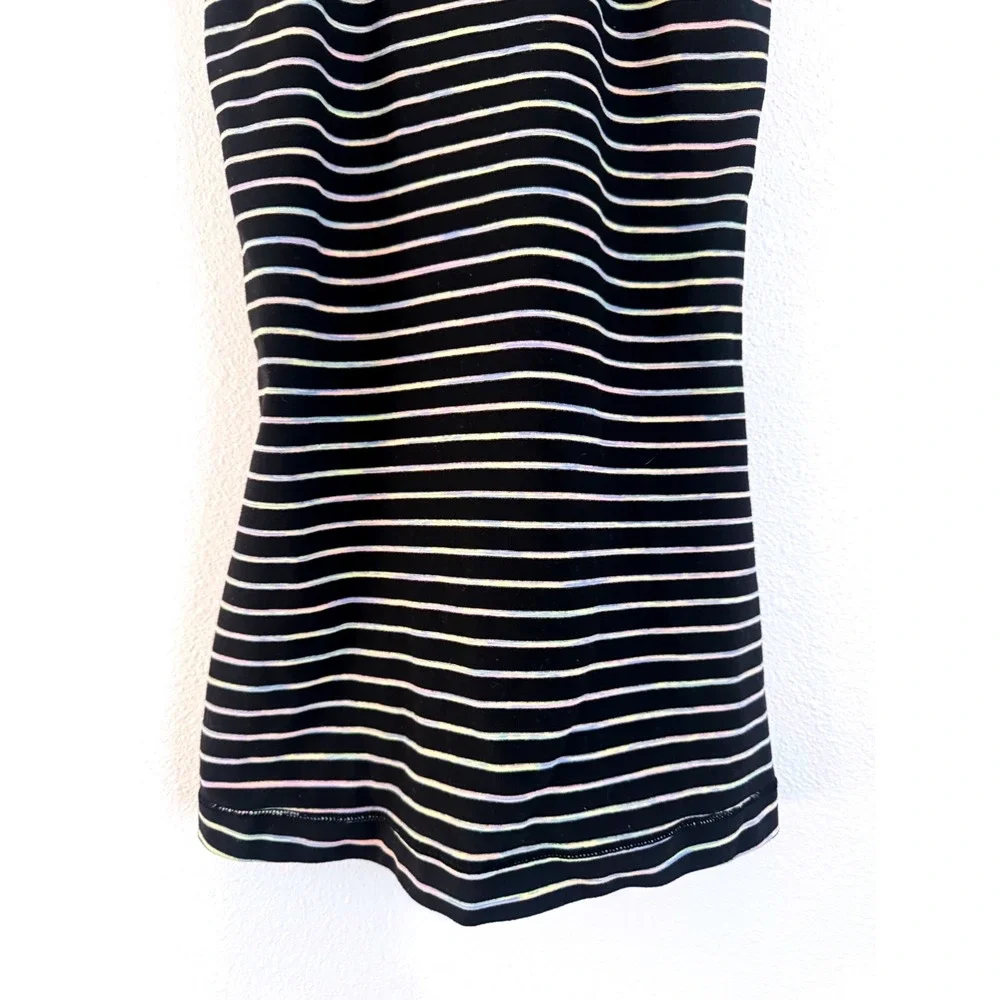 Lululemon Striped High-Neck Halter Racerback Tank Top Black Multi